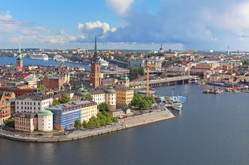 Fototapeta na wymiar Panorama of Stockholm Old City, Sweden