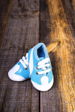 Closeup of sporty  baby shoes