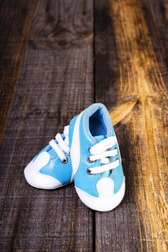 Closeup of sporty  baby shoes