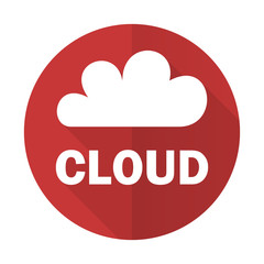 cloud red flat icon