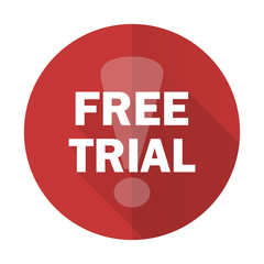 free trial red flat icon