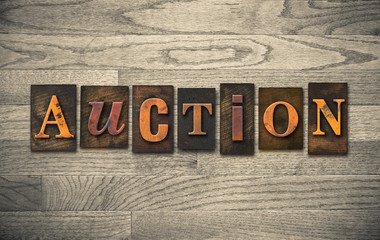 Fototapeta premium Auction Wooden Letterpress Theme