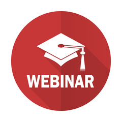 webinar red flat icon