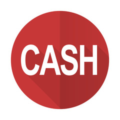 cash red flat icon