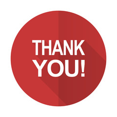 thank you red flat icon