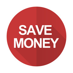 save money red flat icon