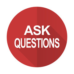 ask questions red flat icon