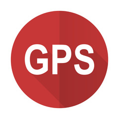 gps red flat icon