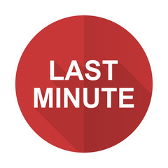 last minute red flat icon