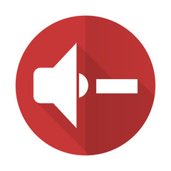 speaker volume red flat icon music sign