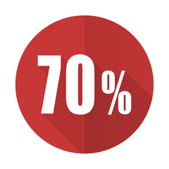 70 percent red flat icon sale sign
