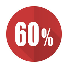 60 percent red flat icon sale sign