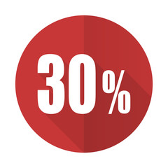 30 percent red flat icon sale sign