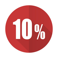 10 percent red flat icon sale sign