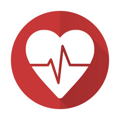 pulse red flat icon heart rate sign