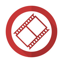 film red flat icon movie sign cinema symbol