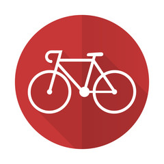 bicycle red flat icon bike sign