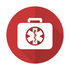 rescue kit red flat icon emergency sign