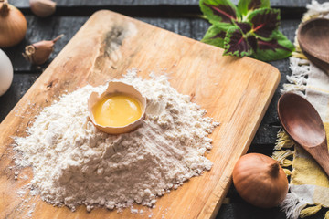 the blank recipe book with italian spaghetti