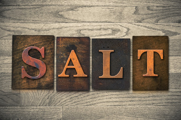 Fototapeta premium Salt Wooden Letterpress Theme