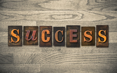 Fototapeta premium Success Wooden Letterpress Theme