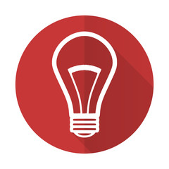 bulb red flat icon light bulb sign
