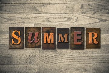 Fototapeta premium Summer Wooden Letterpress Theme