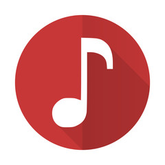 music red flat icon note sign