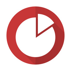 chart red flat icon