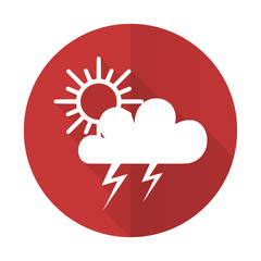 storm red flat icon waether forecast sign