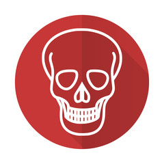 skull red flat icon death sign