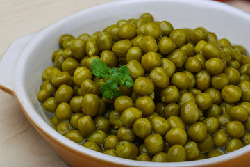 Green canned peas