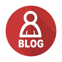 blog red flat icon