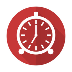alarm red flat icon alarm clock sign