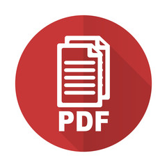 pdf red flat icon pdf file sign