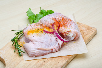 Raw chicken thights