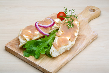 Sandwich with cod roe