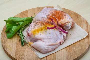 Raw chicken thights