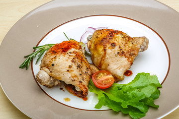 Roasted chicken thighs