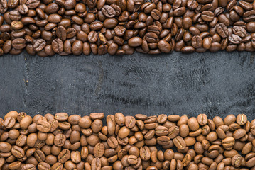 Coffee beans with empty space
