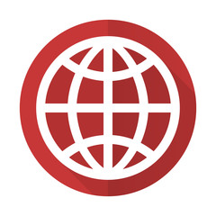 earth red flat icon