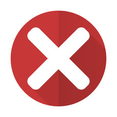 cancel red flat icon x sign