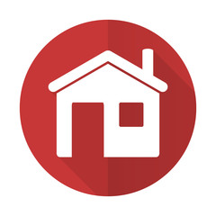 Obraz premium house red flat icon home sign
