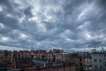 Dark sky over the city