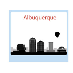 Albuquerque, New Mexico skyline. Detailed silhouette. Vector ill