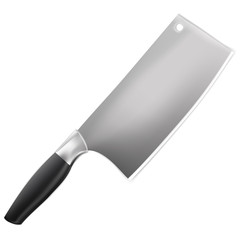 cleaver on a white background. meat knife