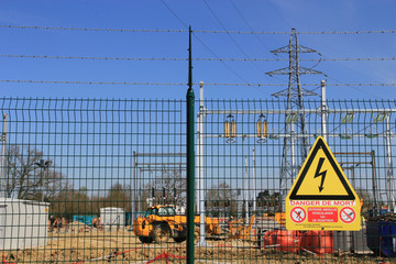 Chantier d'un poste de transformation électrique