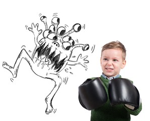 Child faces a virus