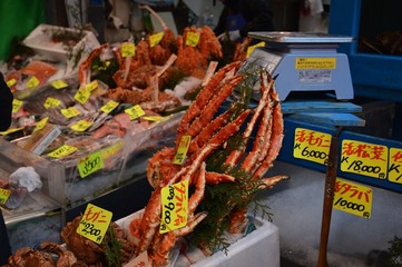 Tsukiji Fischmarkt in Tokio, Japan