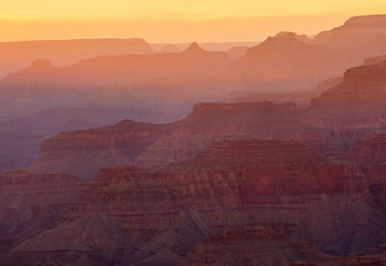 Grand Canyon-zonsondergang, Arizona